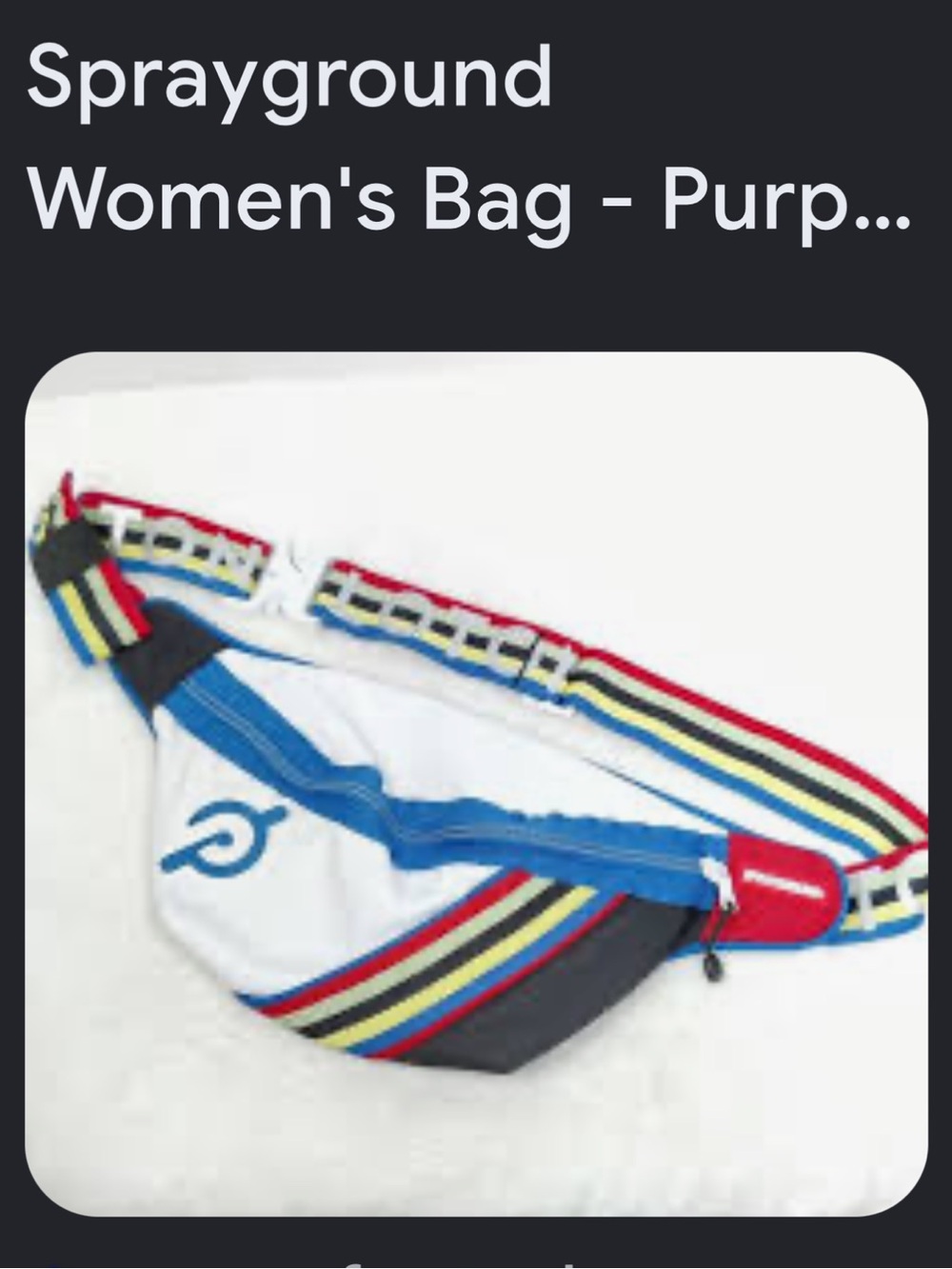 NWT Peloton White Crossbody Waist Bag with Blue, Red & Multicolor Strap